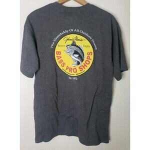 Bass Pro Shop Johnny Morris TShirt SIZE SMALL Double Sided NATIONAL HEADQUARTERS